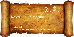 Kovalik Piroska névjegykártya