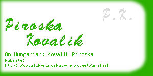 piroska kovalik business card